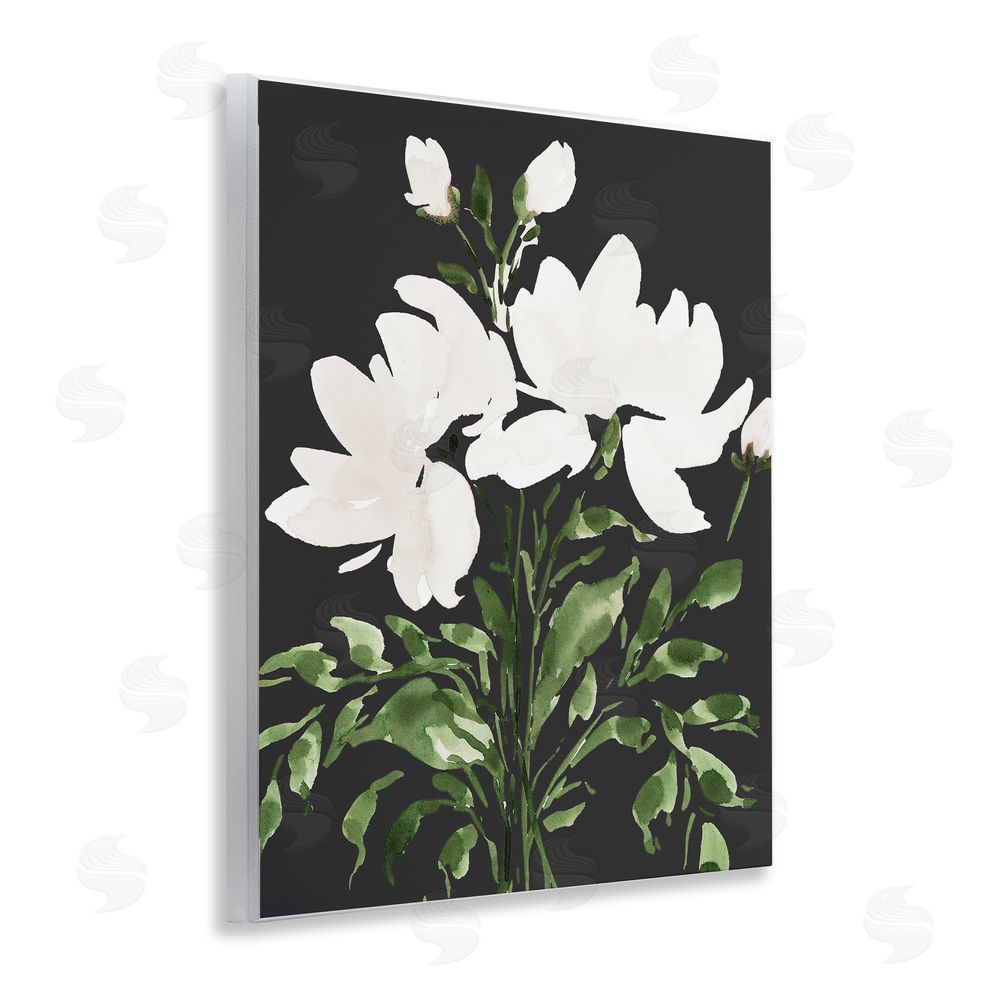 Lucille Price White On Black Floral Wall Plaque Art Print