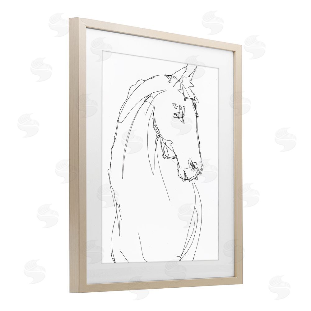 Lorenzo Collective Sketched Horse Contour Brown Framed Print Under Glass Wall Art