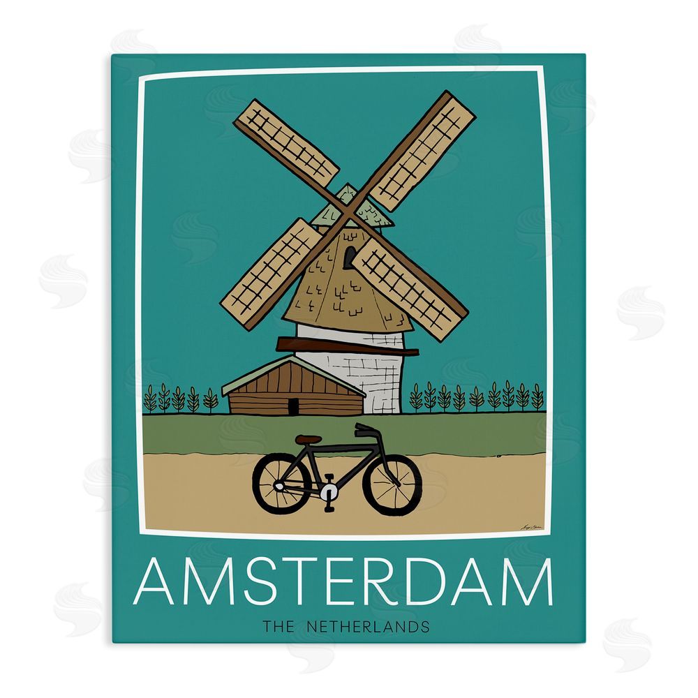 Sundance Graphics Amsterdam Windmill Poster Canvas Wall Art Print