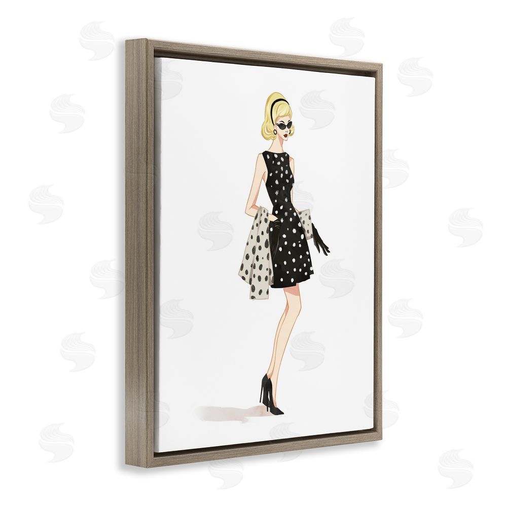 Ziwei Li Feminine Retro Fashion Brown Floating Frame Canvas Wall Art