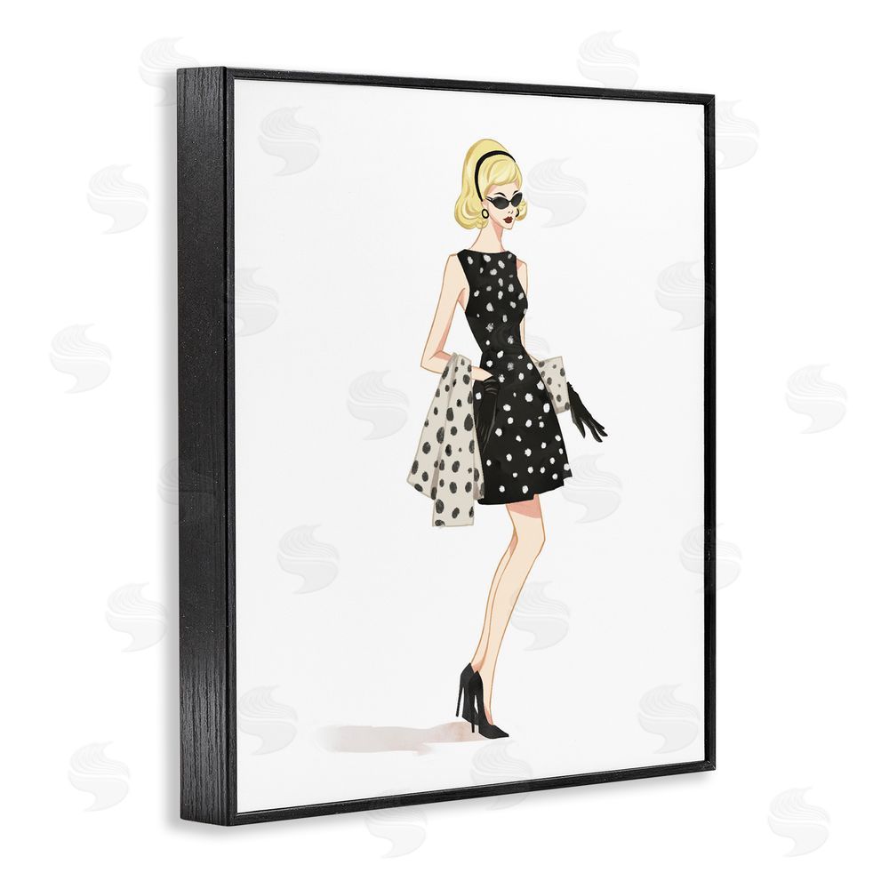 Ziwei Li Feminine Retro Fashion Blacked Framed Giclee Wall Art Print