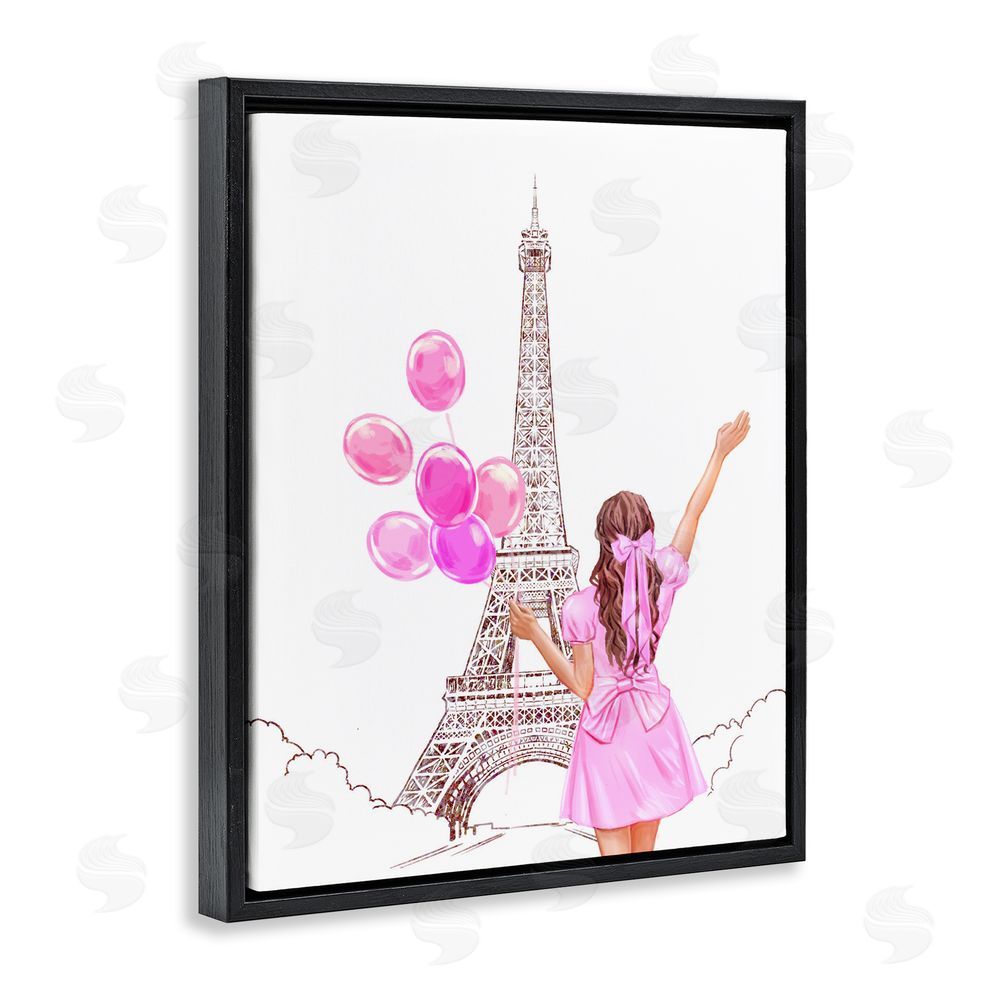 Ziwei Li Chic Paris Celebration Black Floating Frame Canvas Wall Art Print