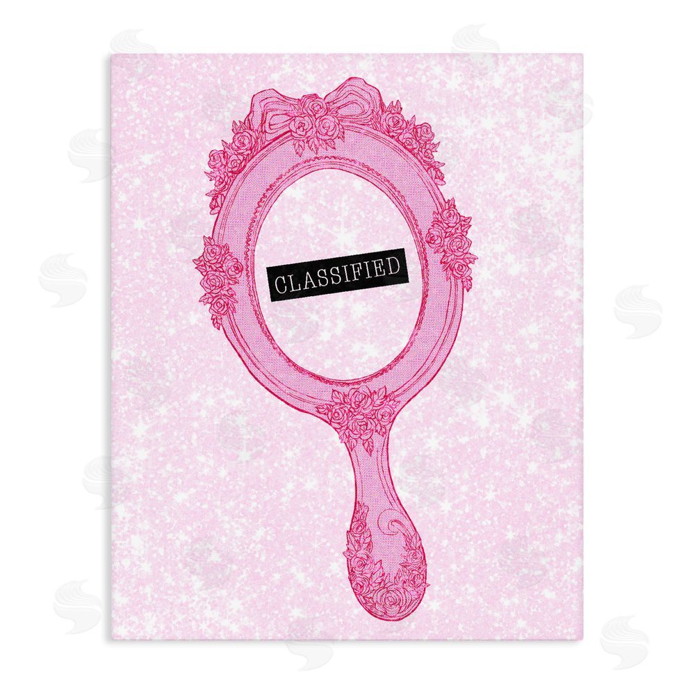 Ziwei Li Classified Ornate Pink Mirror Stretched Canvas Wall Art Print