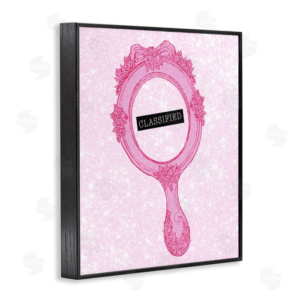 Ziwei Li Classified Ornate Pink Mirror Black Framed Giclee Wall Art Print