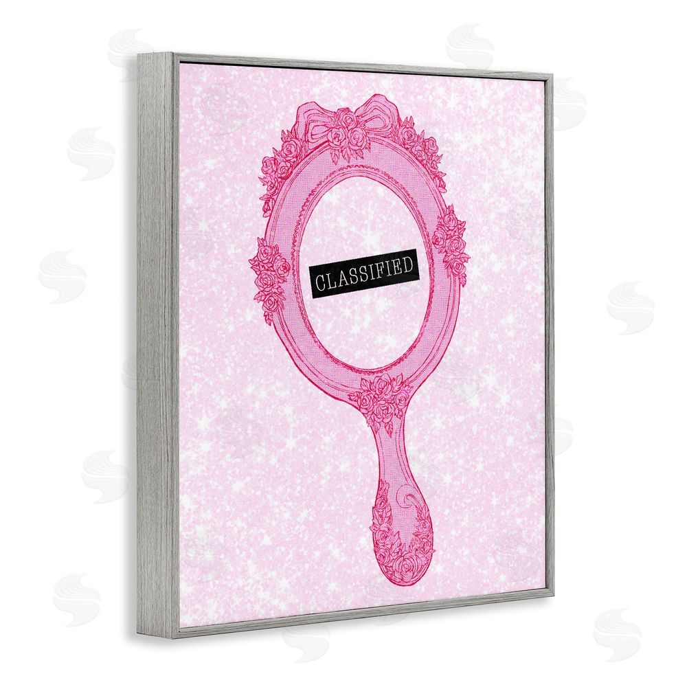 Ziwei Li Classified Ornate Pink Mirror Gray Framed Giclee Wall Art Print