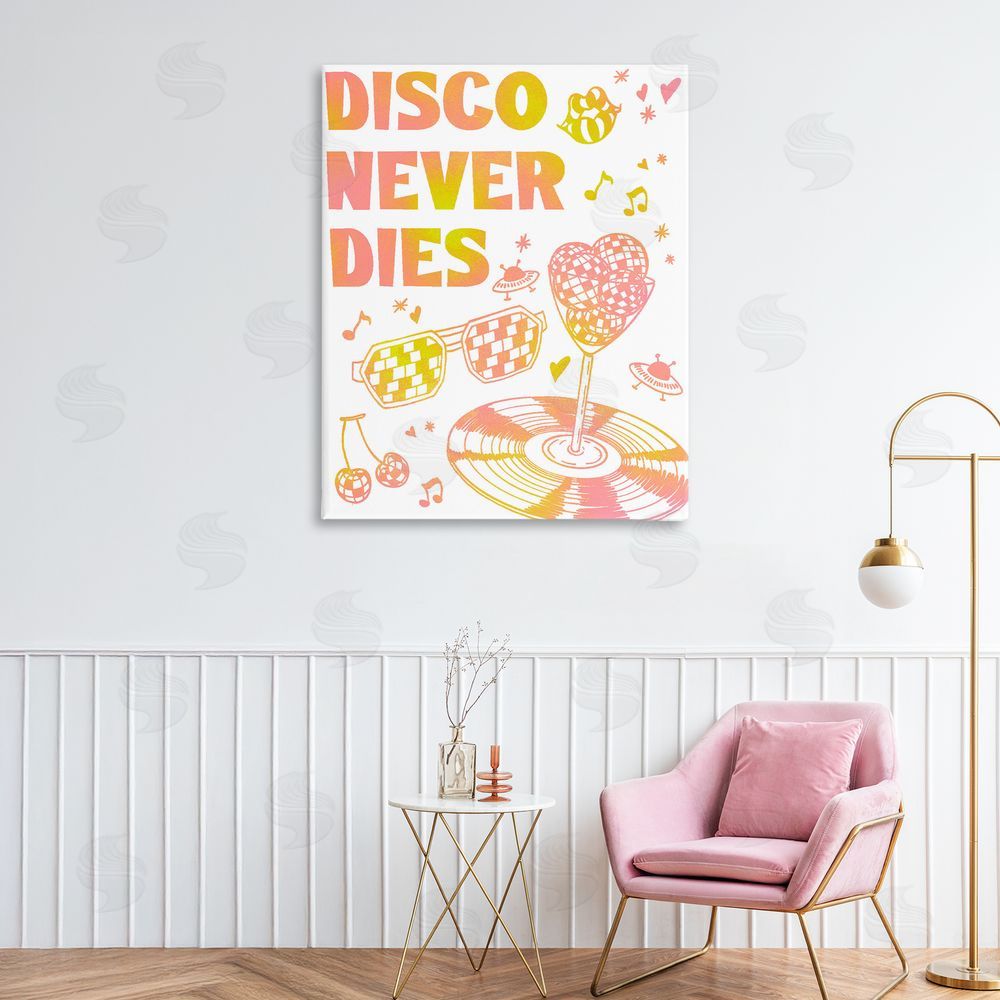 Ziwei Li Disco Never Dies Stretched Canvas Wall Art in Room