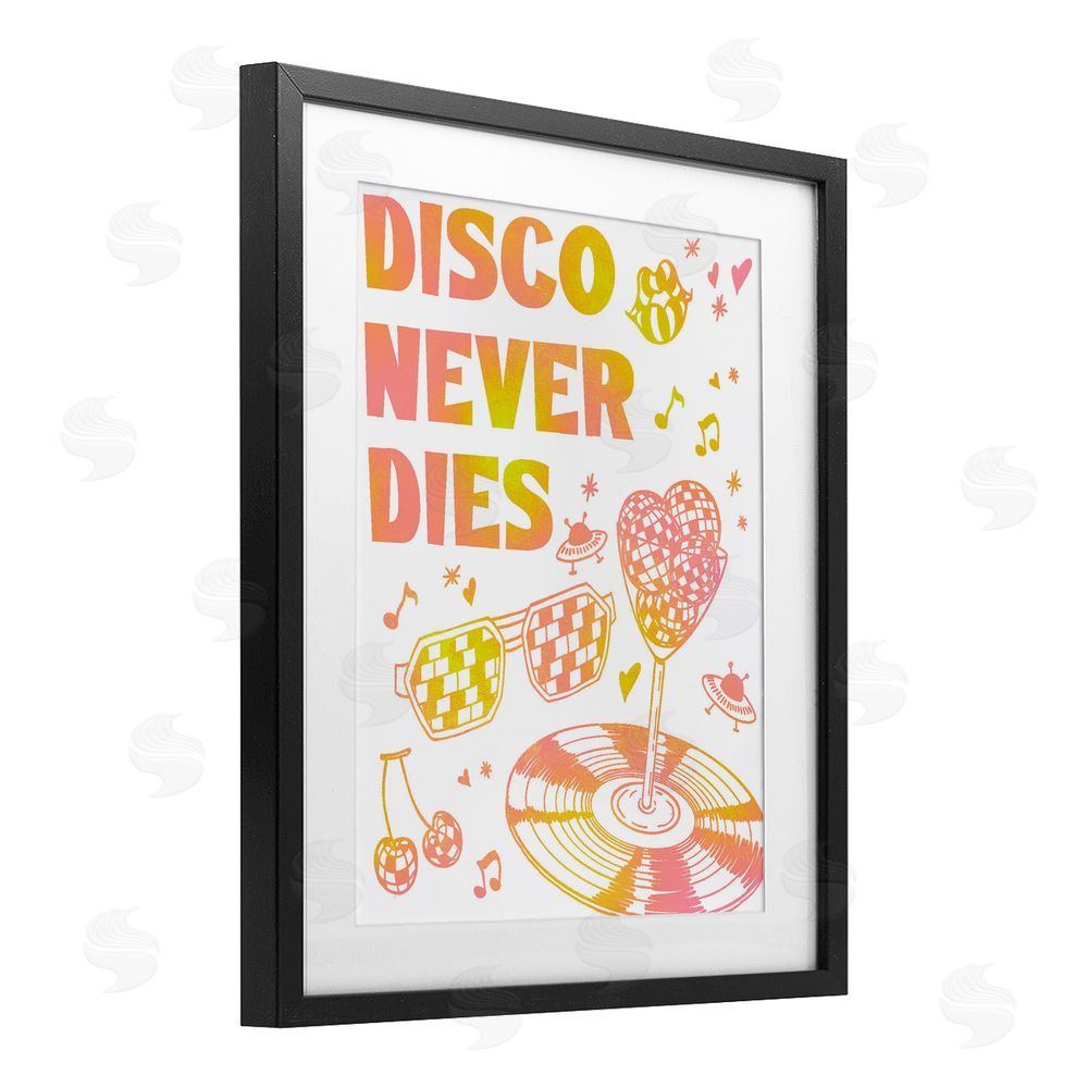 Ziwei Li Disco Never Dies Black Framed Print Under Glass with Mat Wall Art