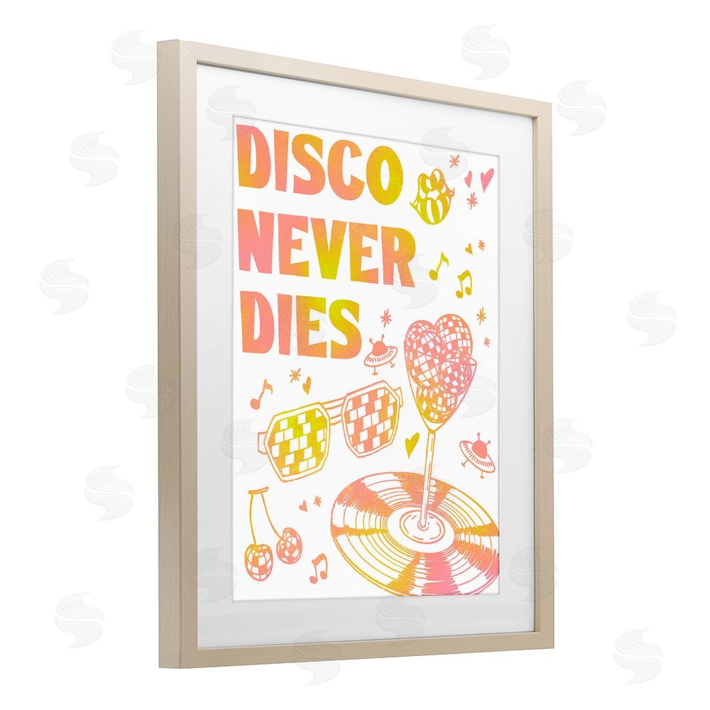 Ziwei Li Disco Never Dies Brown Framed Print Under Glass with Mat Wall Art