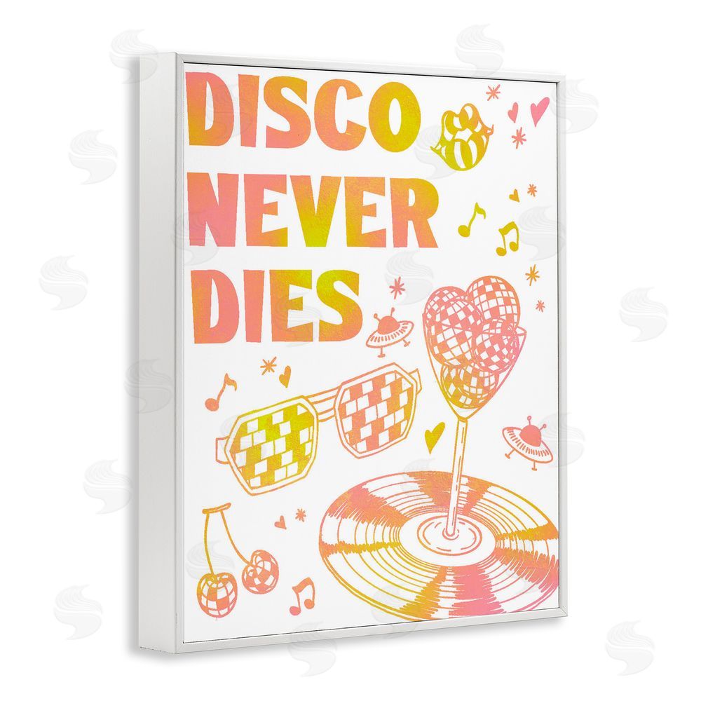 Ziwei Li Disco Never Dies White Framed Giclee Wall Art Print