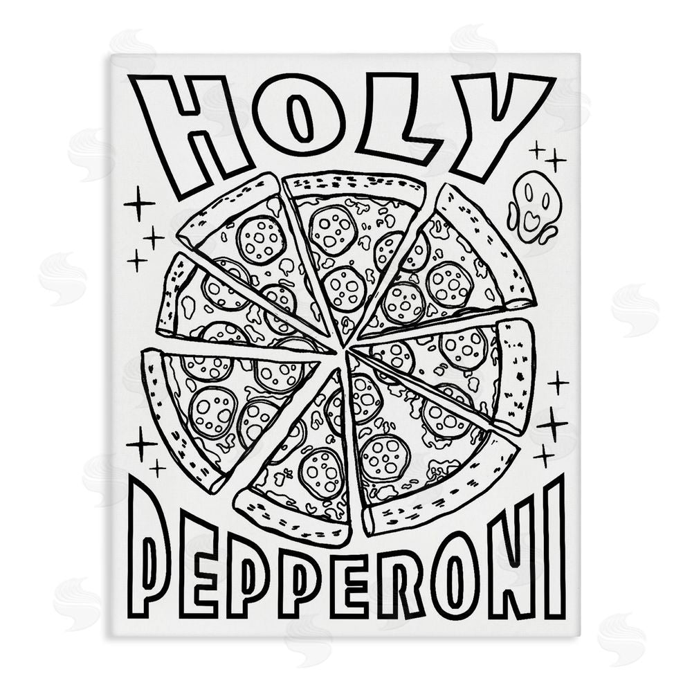 Ziwei Li Holy Pepperoni Pizza Canvas Wall Art Print