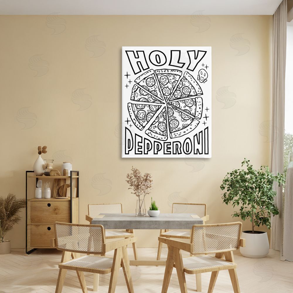 Ziwei Li Holy Pepperoni Pizza Canvas Art on Wall