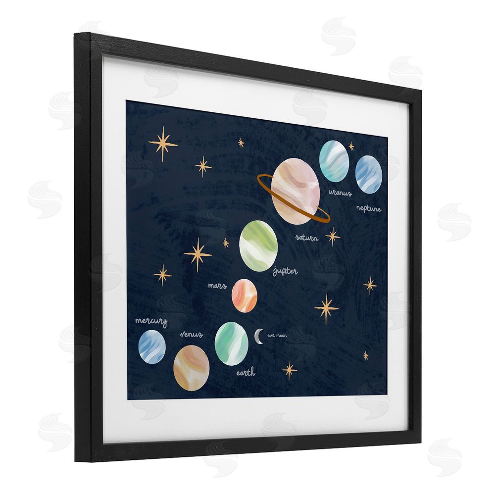 Lil' Rue Educational Space System Black Framed Print Under Glass with Mat Wall Art