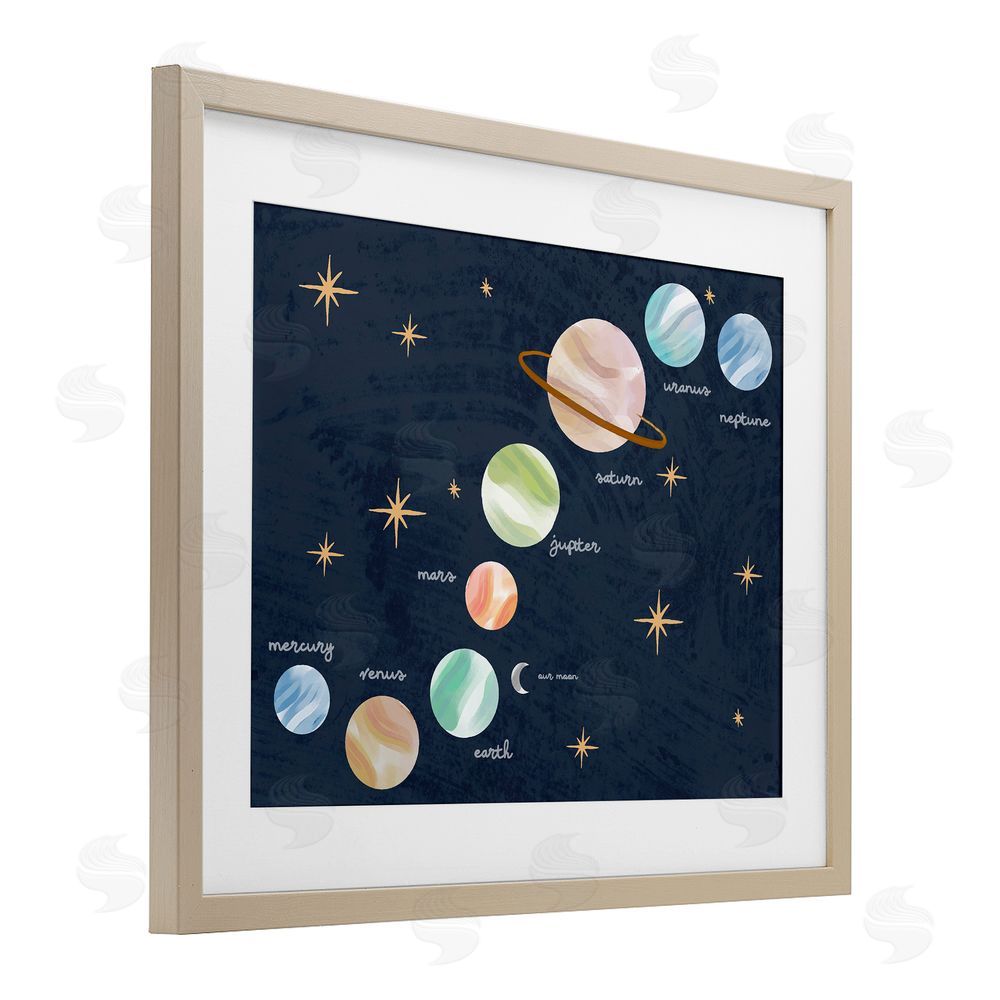 Lil' Rue Educational Space System Brown Framed Print Under Glass with Mat Wall Art