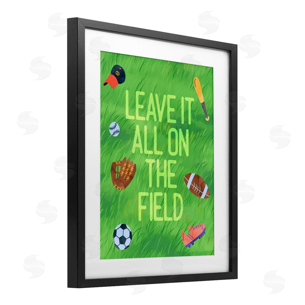 Lil' Rue Leave It On The Field Black Framed Print Under Glass with Mat Wall Art