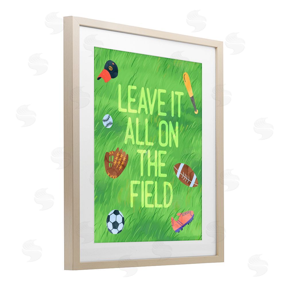Lil' Rue Leave It On The Field Brown Framed Print Under Glass with Mat Wall Art