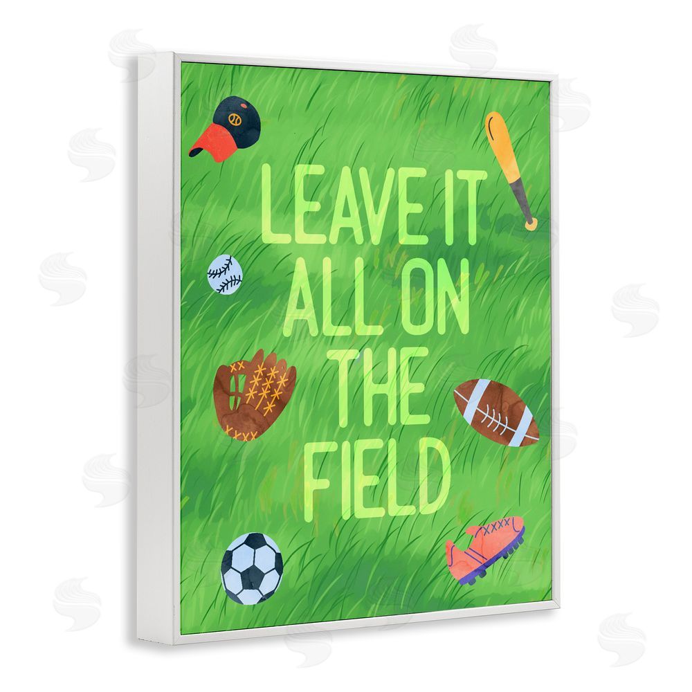 Lil' Rue Leave It On The Field White Framed Giclee Wall Art Print