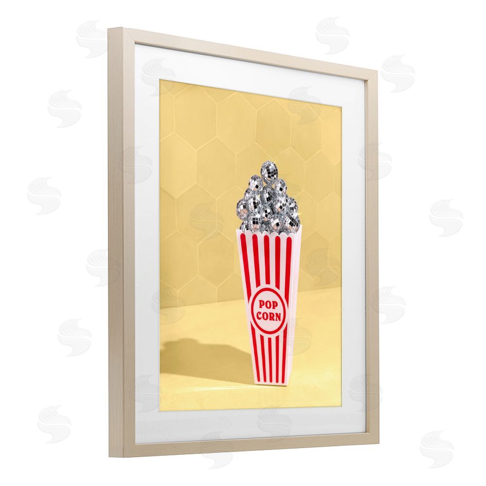 LISH Creative Disco Filled Popcorn Brown Framed Print Under Glass Wall Art