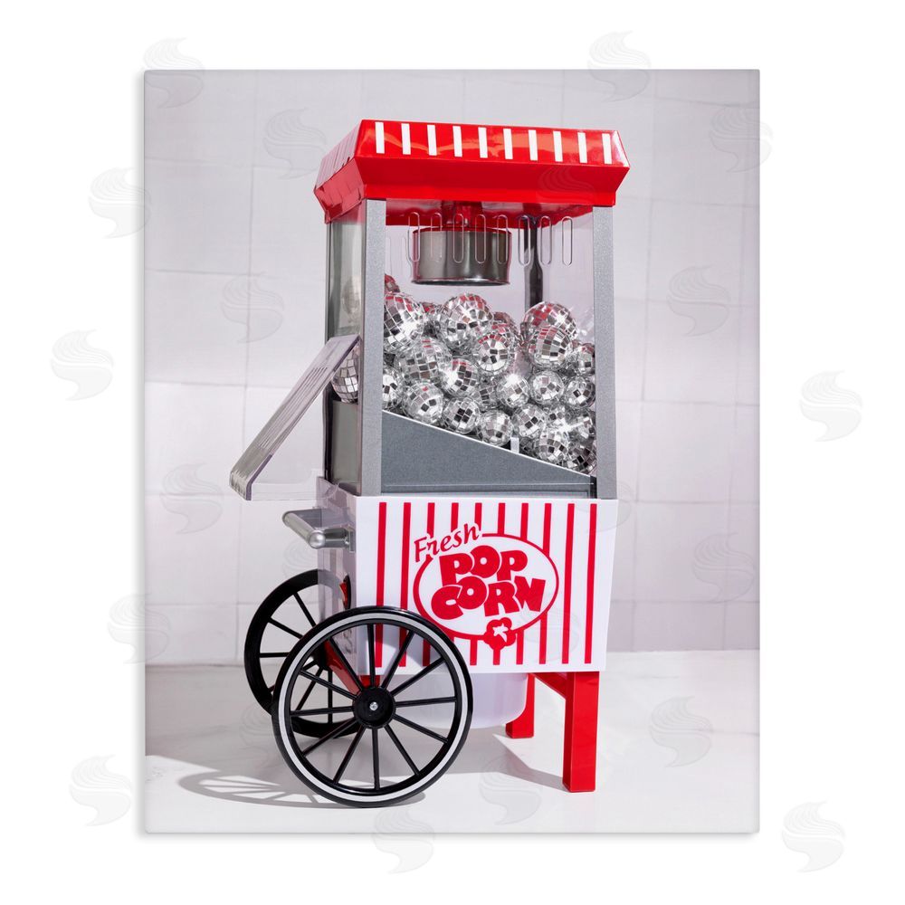 LISH Creative Fun Disco Popcorn Machine Stretched Canvas Wall Art