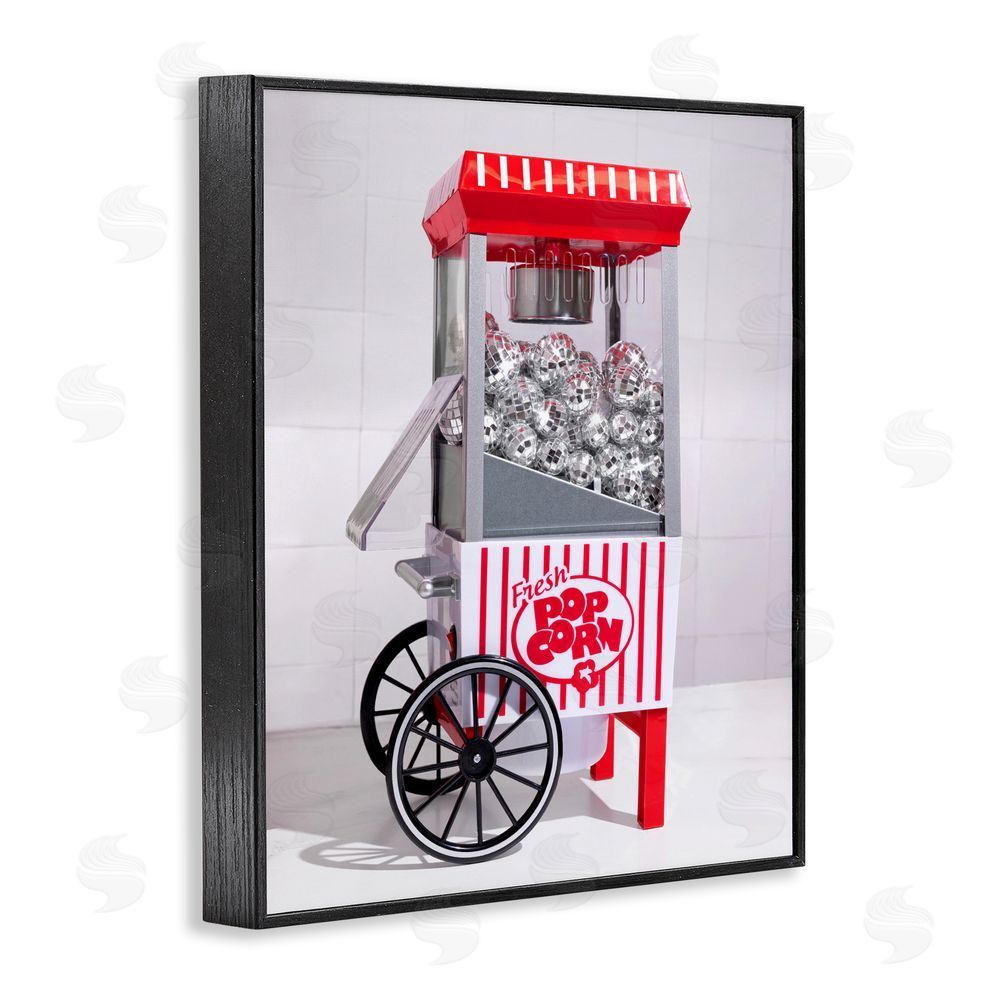 LISH Creative Fun Disco Popcorn Machine Black Framed Giclee Wall Art