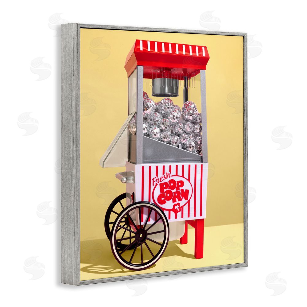 LISH Creative Disco Popcorn over Yellow Gray Framed Giclee Wall Art Print