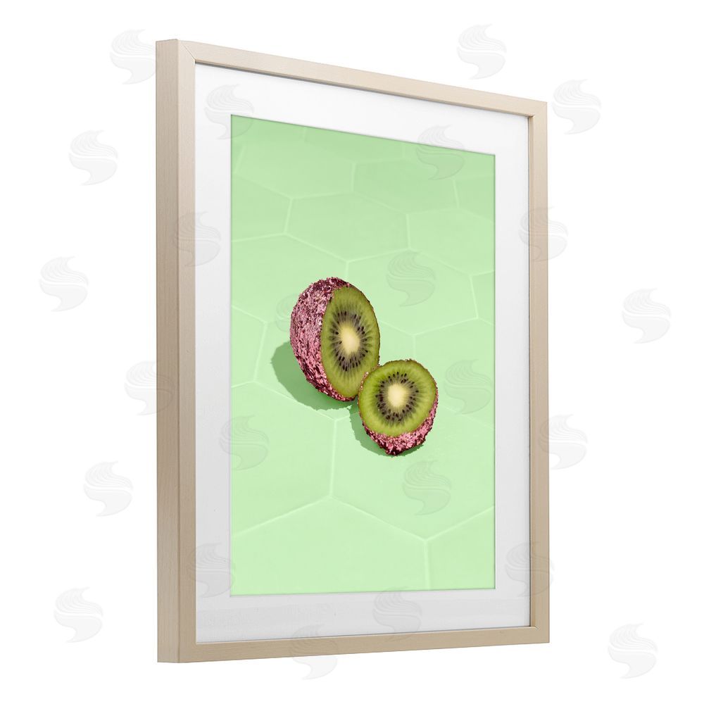 LISH Creative Green Glimmer Kiwi Brown Framed Print Under Glass Wall Art