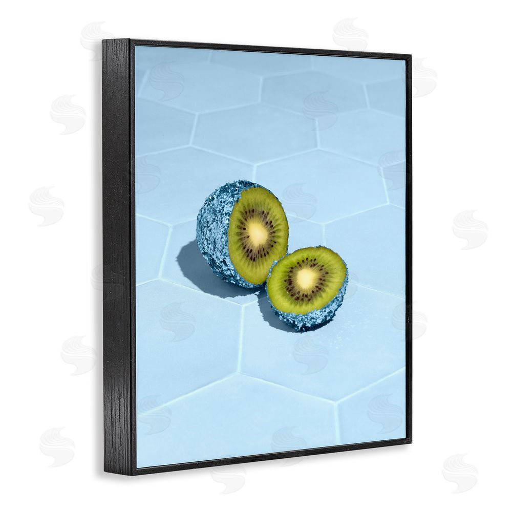 LISH Creative Blue Glimmer Kiwi Black Framed Giclee Wall Art Print