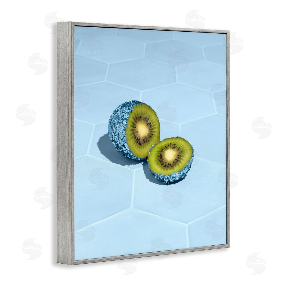 LISH Creative Blue Glimmer Kiwi Gray Framed Giclee Wall Art Print