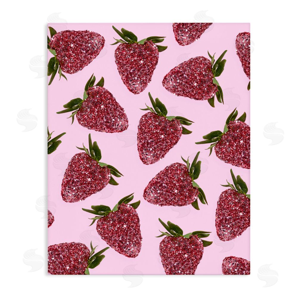 LISH Creative Glimmer Strawberry Pattern Stretched Canvas Wall Art