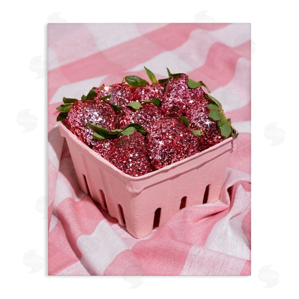 LISH Creative Glam Glimmer Strawberries Stretched Canvas Wall Art