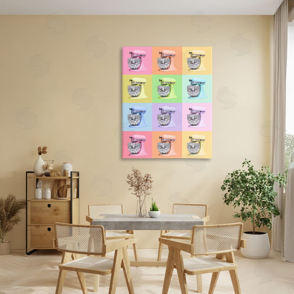 LISH Creative Disco Ball Kitchen Mixer Collage Stretched Canvas Wall Art in Room