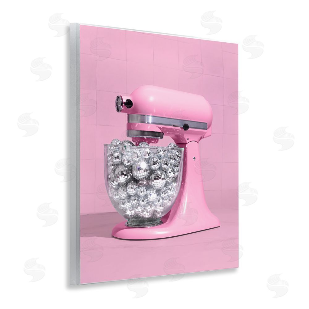 LISH Creative Disco Kitchen Mixer over Pink Wall Plaque with Fixed Lithograph Print