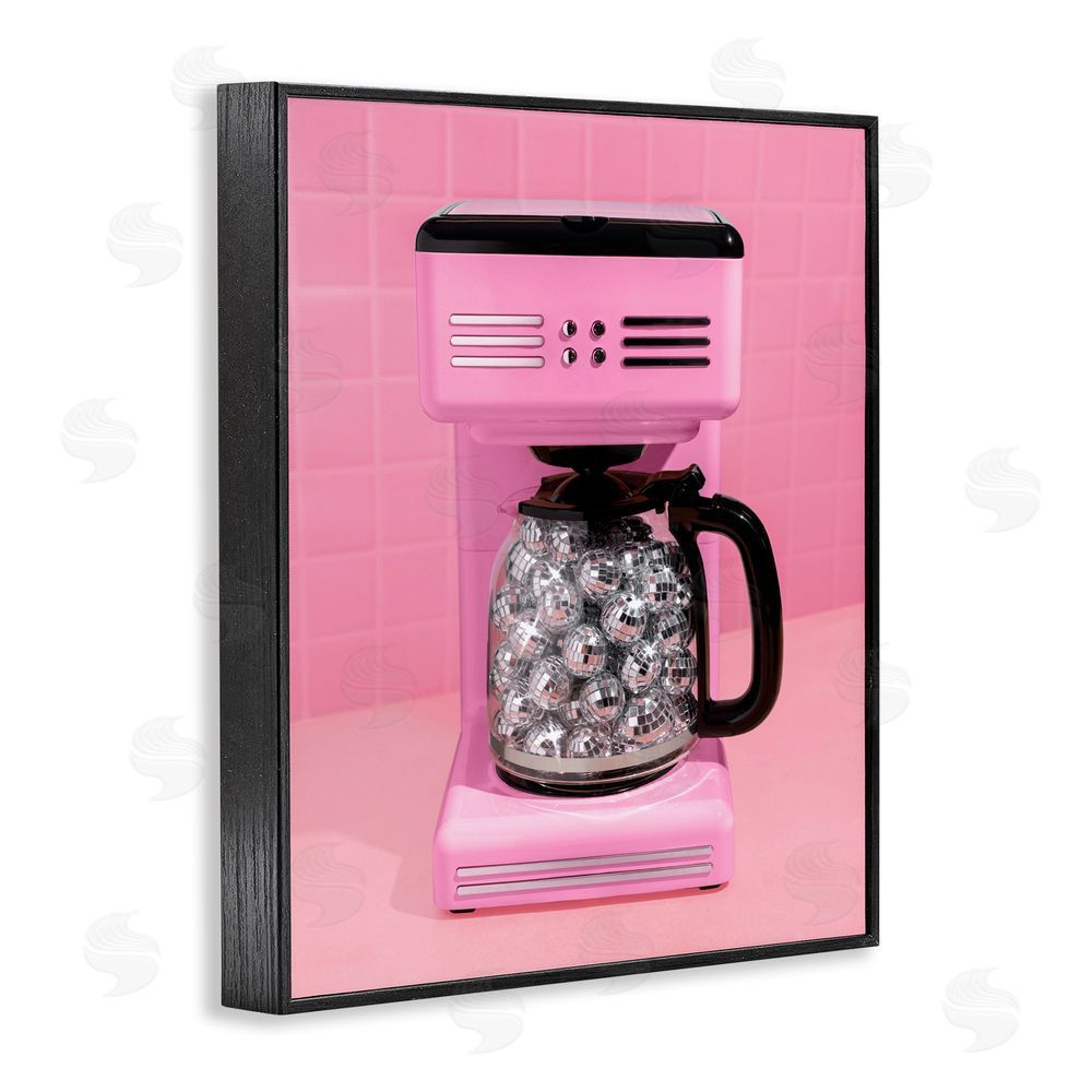 LISH Creative Disco Coffee Over Pink Black Framed Giclee Wall Art Print