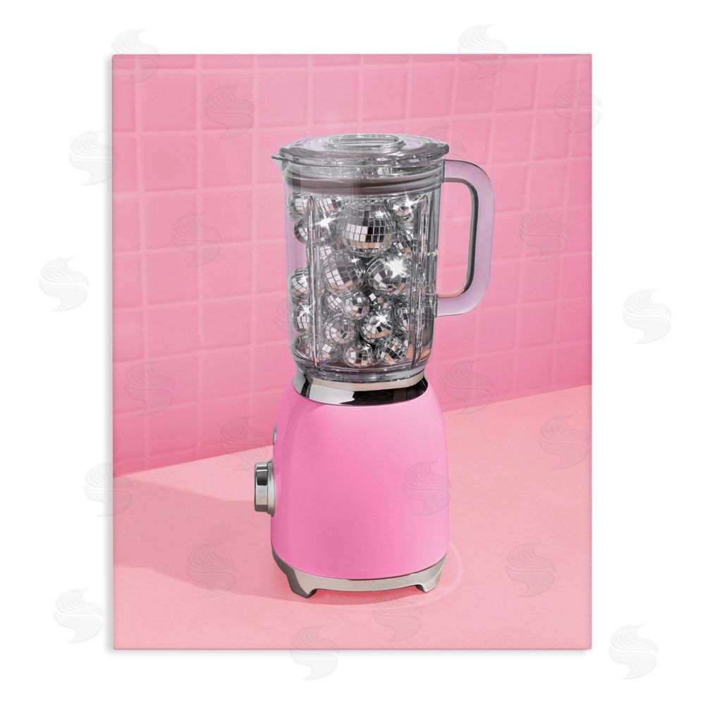 LISH Creative Disco Drink Blender over Pink Stretched Canvas Wall Art