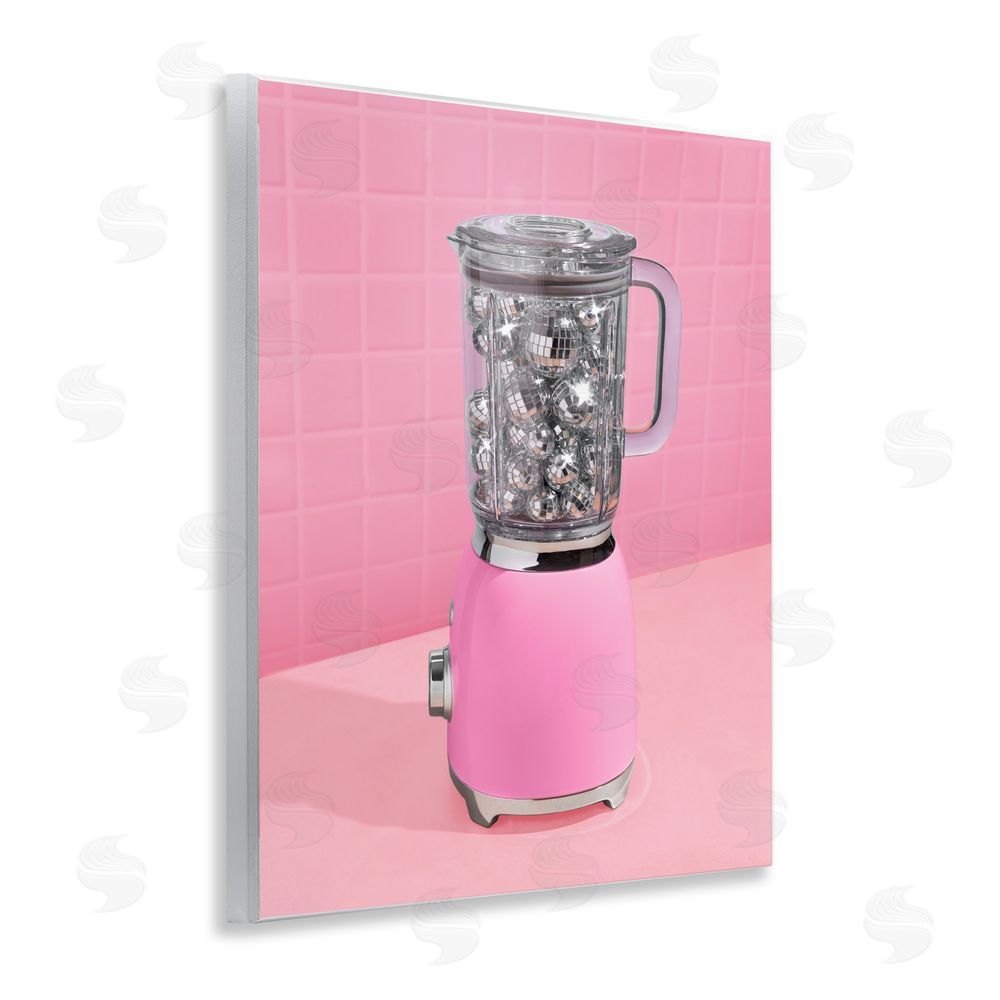 LISH Creative Disco Drink Blender over Pink Wall Plaque with Fixed Lithograph Print