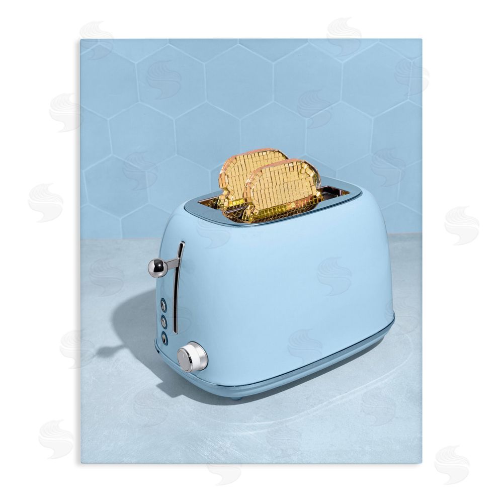 LISH Creative Golden Disco Toaster Over Stretched Canvas Wall Art