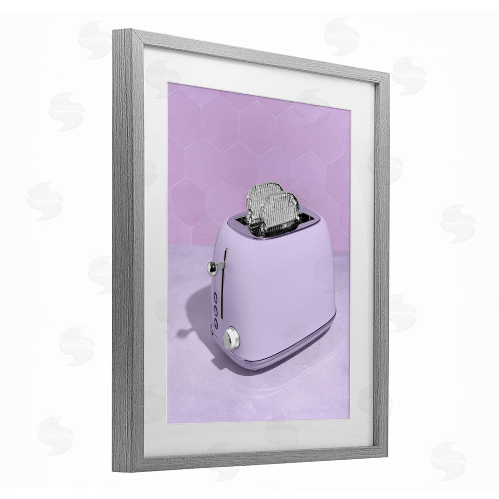 LISH Creative Disco Toast over Purple Gray Framed Print Under Glass Wall Art