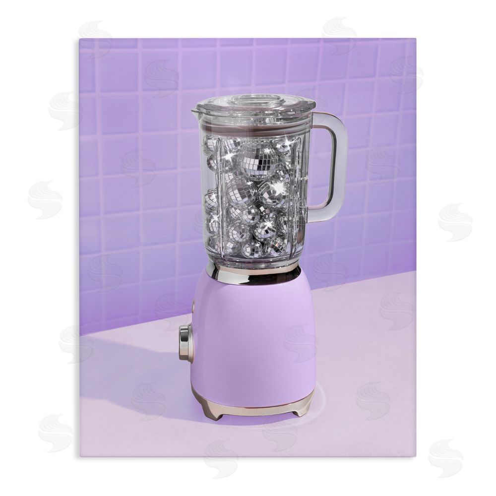 LISH Creative Disco Drink Blender over Purple Stretched Canvas Wall Art