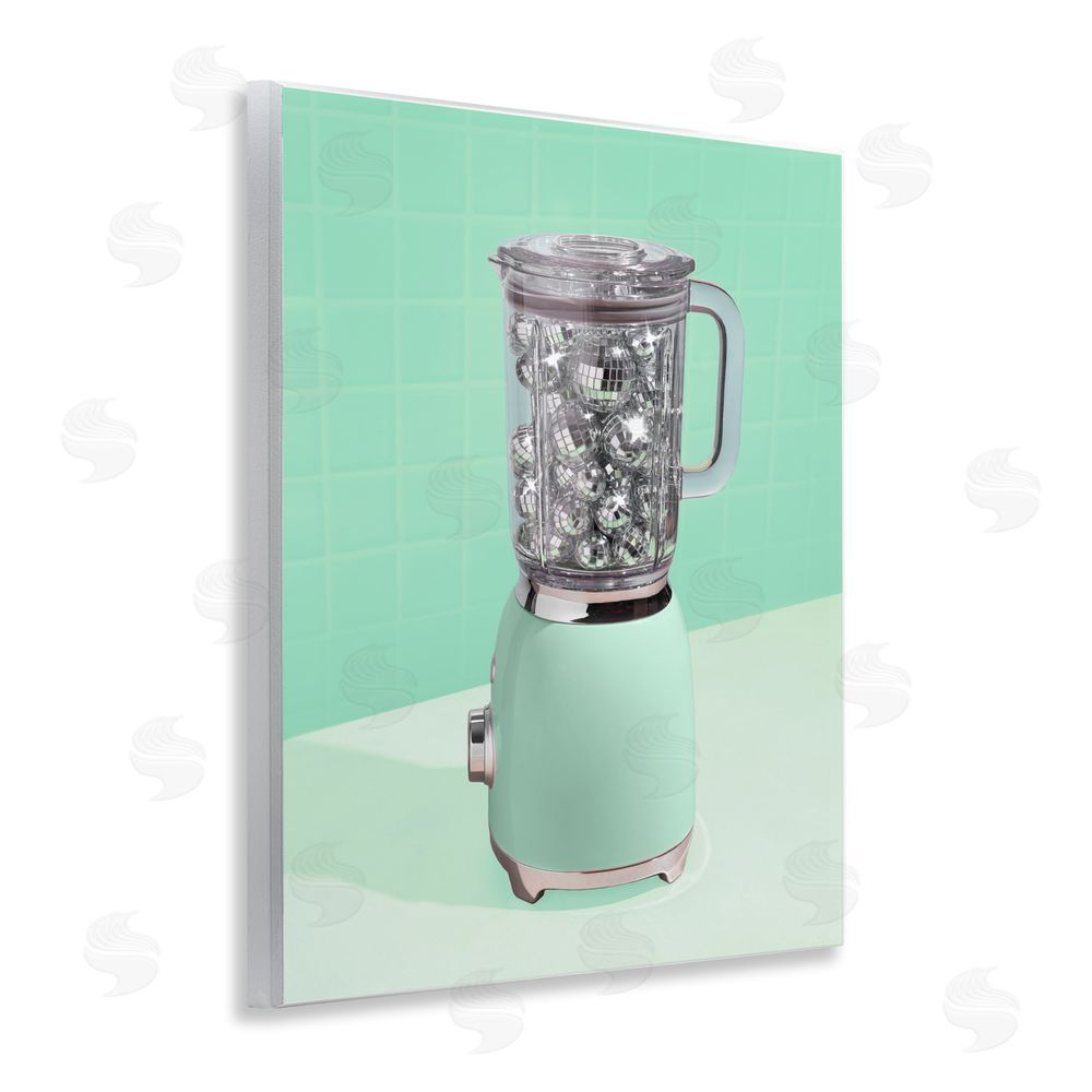 LISH Creative Disco Drink Blender over Green Wall Plaque with Fixed Lithograph Print
