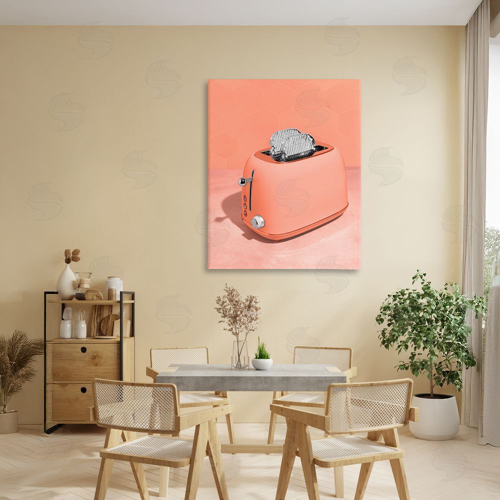 LISH Creative Disco Toast over Orange Stretched Canvas Wall Art in Room