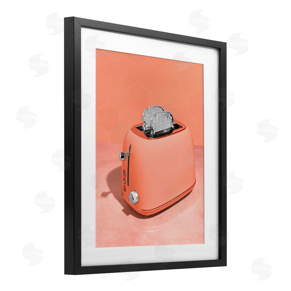 LISH Creative Disco Toast over Orange Black Framed Print Under Glass Wall Art