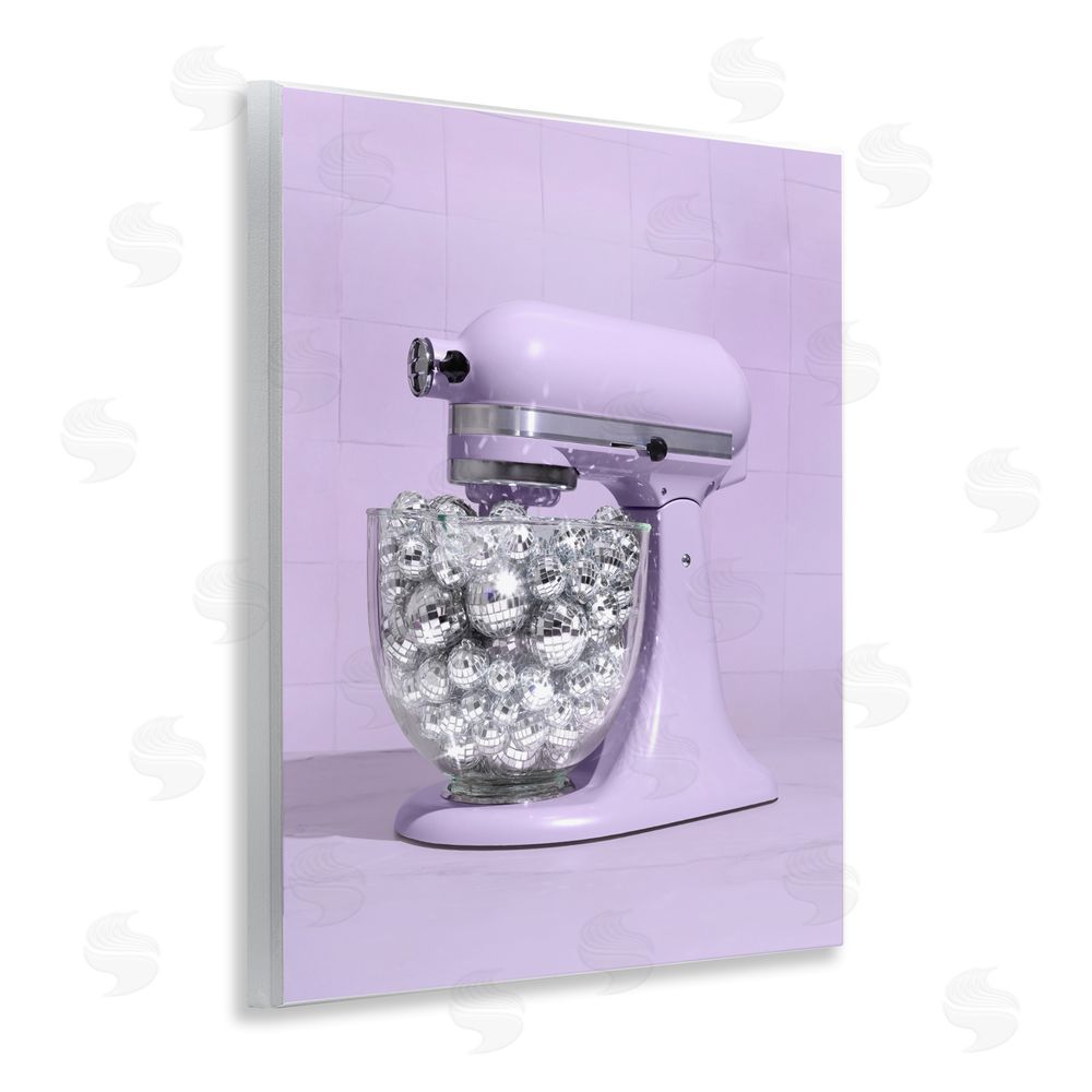 LISH Creative Disco Kitchen Mixer over Purple Wall Plaque with Fixed Lithograph Print