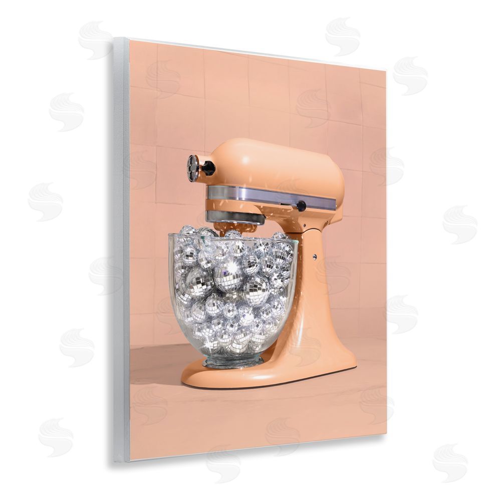LISH Creative Disco Kitchen Mixer over Orange Wall Plaque with Fixed Lithograph Print