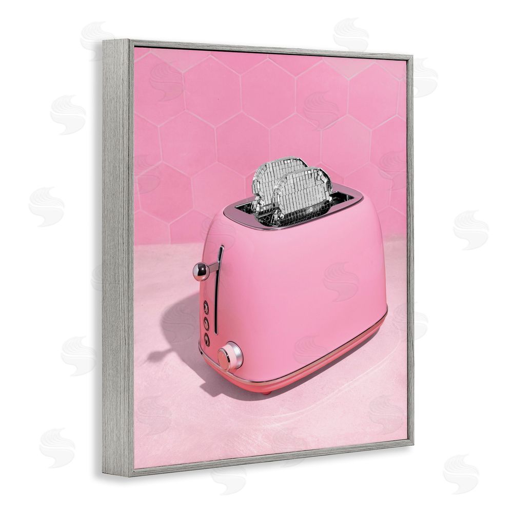 LISH Creative Disco Toaster over Pink Gray Framed Giclee Wall Art Print