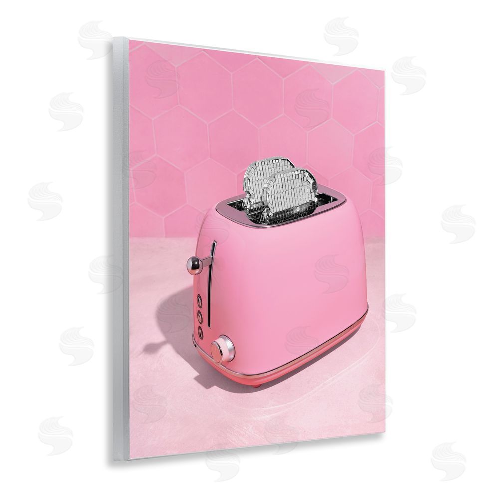 LISH Creative Disco Toaster over Pink Wall Plaque with Fixed Lithograph Print