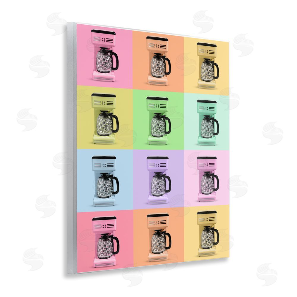 LISH Creative Disco Coffee Maker Collage Wall Plaque with Fixed Lithograph Print