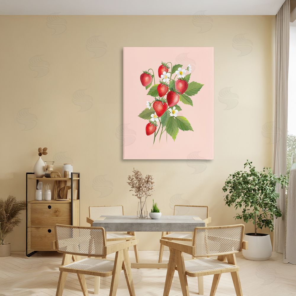 Diane Neukirch Cottage Garden Strawberries Stretched Canvas Wall Art in Room