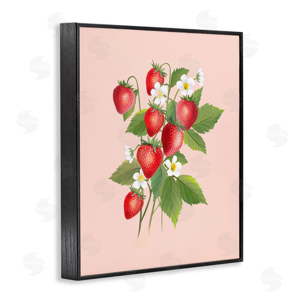 Diane Neukirch Cottage Garden Strawberries Black Framed Giclee Wall Art Print