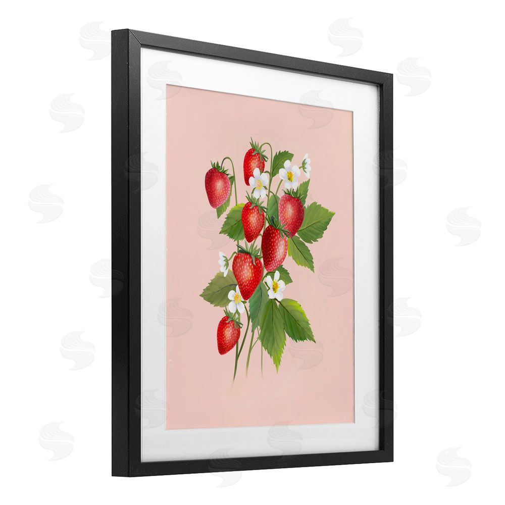 Diane Neukirch Cottage Garden Strawberries Black Framed Print Under Glass Wall Art