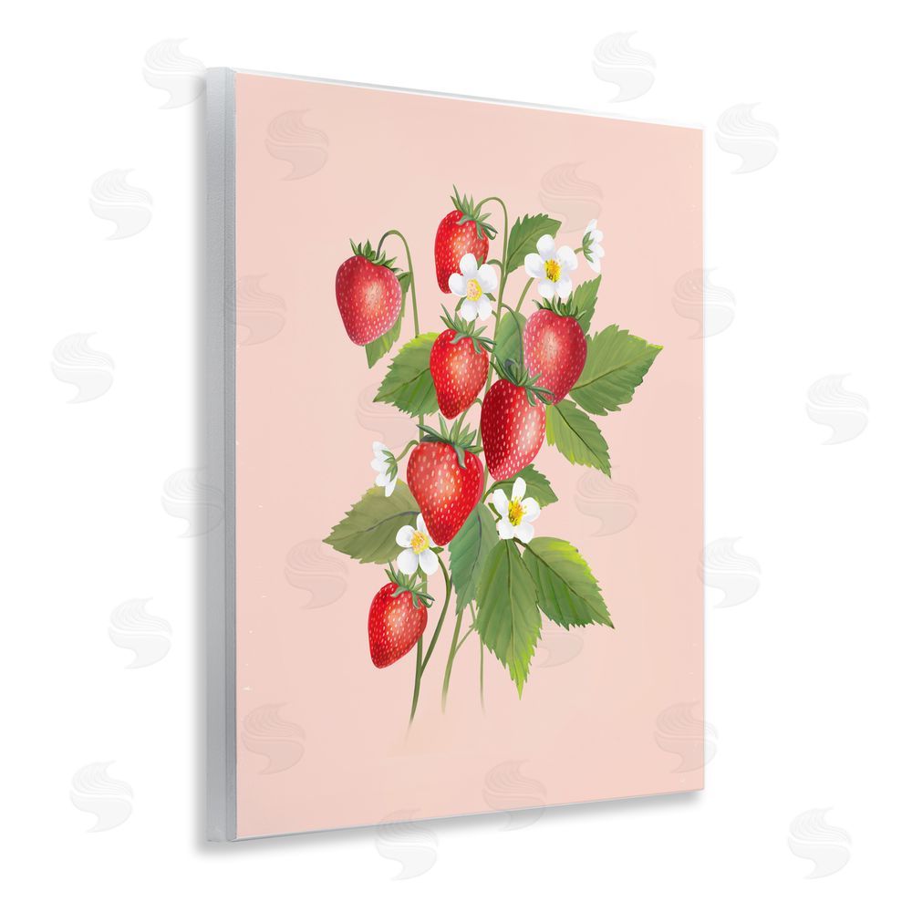 Diane Neukirch Cottage Garden Strawberries Wall Plaque with Fixed Lithograph Print