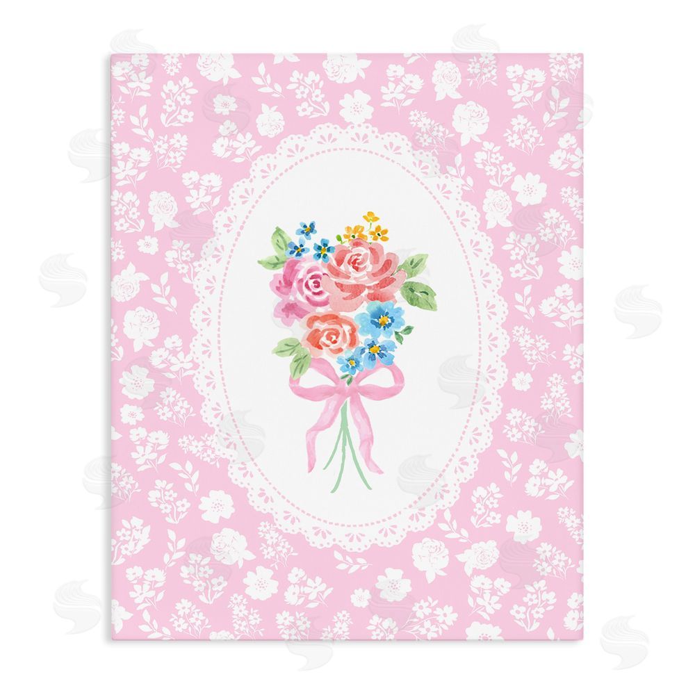 Corinne Haig Pink Feminine Bouquet Stretched Canvas Wall Art Print